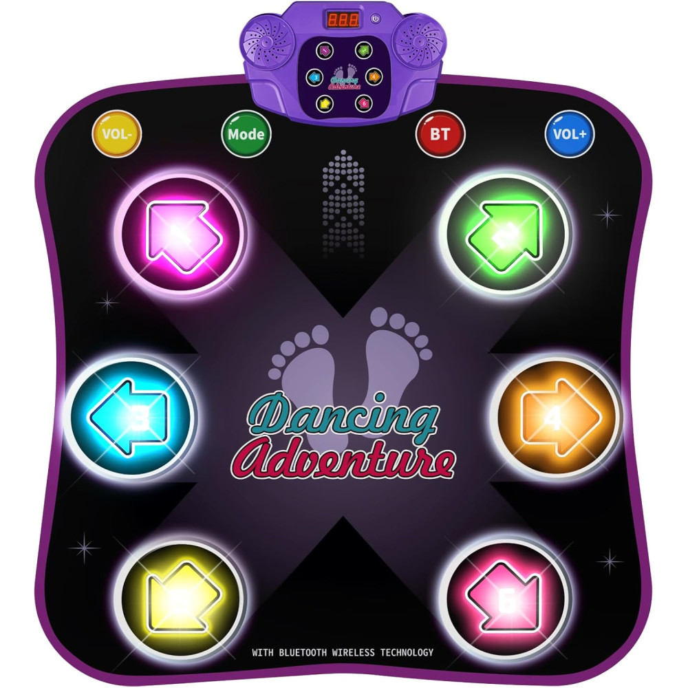 Flooyes Dance Mat Toy for Kids 3-12 | Bluetooth, Lights & 5 Games