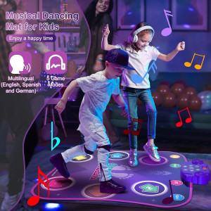 Flooyes Dance Mat Toy for Kids 3-12 | Bluetooth, Lights & 5 Games