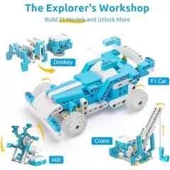 WhalesBot D1 Kit Robot STEM 21-en-1 pour Enfants 4+, 280+ pièces, Programmable via APP, Cadeau Idéal