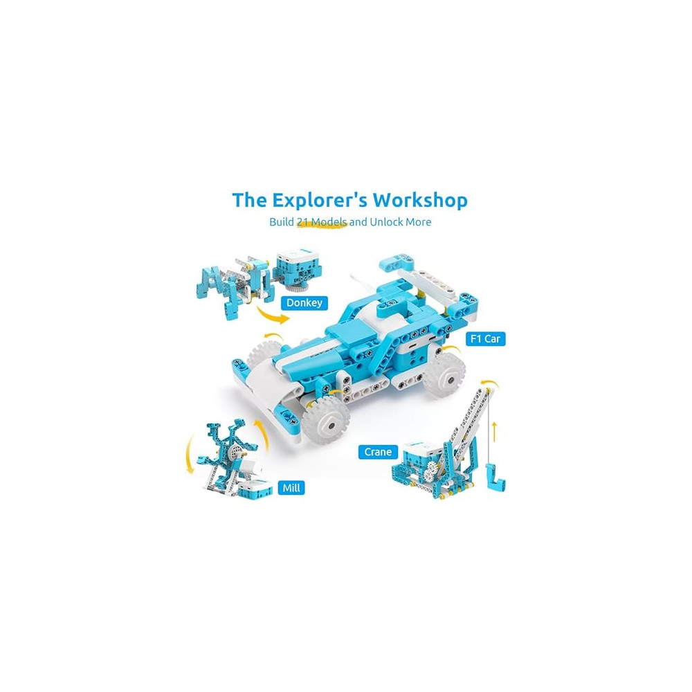 WhalesBot D1 21-in-1 STEM Coding Robot Kit for Kids 4+, 280+ Pieces