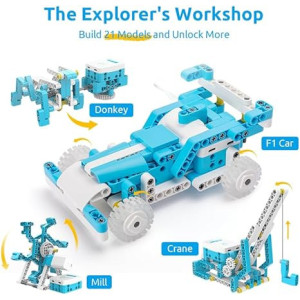 WhalesBot D1 21-in-1 STEM Coding Robot Kit for Kids 4+, 280+ Pieces