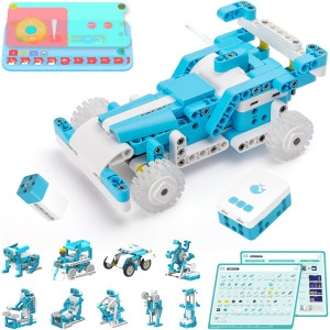 WhalesBot D1 21-in-1 STEM Coding Robot Kit for Kids 4+, 280+ Pieces