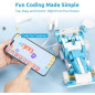 WhalesBot D1 21-in-1 STEM Coding Robot Kit for Kids 4+, 280+ Pieces, APP-Controlled Educational Toy Gift