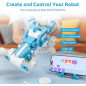 WhalesBot D1 21-in-1 STEM Coding Robot Kit for Kids 4+, 280+ Pieces, APP-Controlled Educational Toy Gift