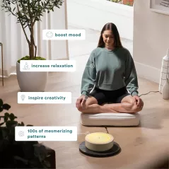 Homedics Drift Sandscape 11” Compact Jardin Zen, LED Intelligent, Wi-Fi, Accessoires Méditation, Nude
