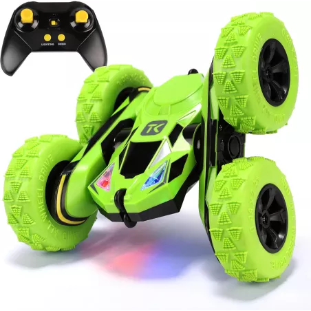 Voiture Télécommandée Threeking RC 360° Vert Double Face