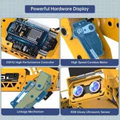 MechDog Robot Quadrupède Programmable ESP32 AI Caméra Reconnaissance Cible Kit Arduino Python Scratch
