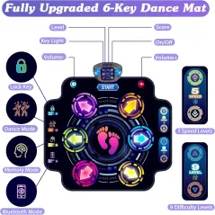 Tapis de Danse KIZJORYA Enfants Bluetooth 9 Niveaux LED