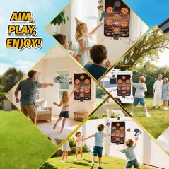 Jeu de Cible de Lancer de Hache Électronique pour Enfants 3-10+ Ans, Intérieur/Extérieur, Fête & Sport