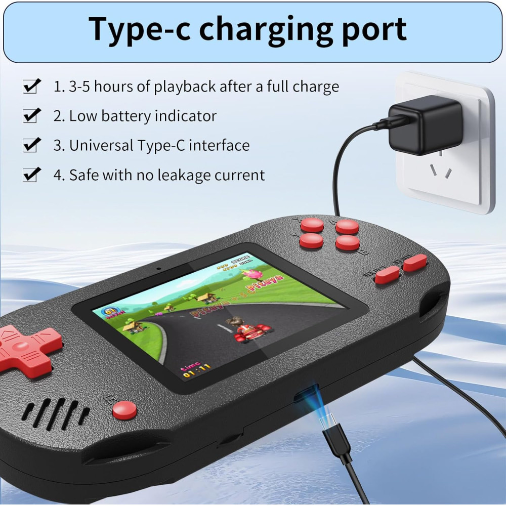 Handheld Game Console for Kids with 300 Games & 3.0 Screen - Retro Fun!