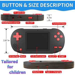 Handheld Game Console for Kids with 300 Games & 3.0 Screen - Retro Fun!