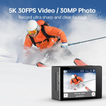 5K Waterproof Action Camera 30FPS 131FT Underwater WiFi Remote 64GB