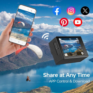 5K Waterproof Action Camera 30FPS 131FT Underwater WiFi Remote 64GB