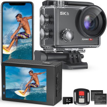 5K Waterproof Action Camera 30FPS 131FT Underwater WiFi Remote 64GB