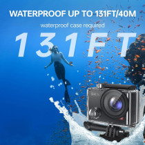 5K Waterproof Action Camera 30FPS 131FT Underwater WiFi Remote 64GB