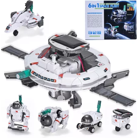 Kit Science Robot Solaire 6-en-1 pour Enfants 8-12 ans, Éducatif et Alimenté par Batterie - Cadeau Noël/Anniversaire