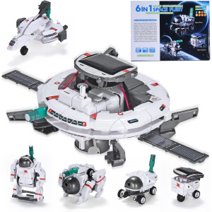 Solar Robot STEM Kit for Kids 8-12 | 6-in-1 Solar Science Toy Gift