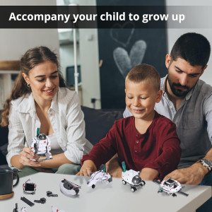 Solar Robot STEM Kit for Kids 8-12 | 6-in-1 Solar Science Toy Gift