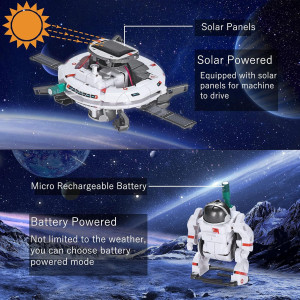 Solar Robot STEM Kit for Kids 8-12 | 6-in-1 Solar Science Toy Gift