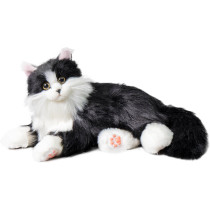Chongker Black Cat Plush Toy with Voice, Heartbeat & Purring – Interactive