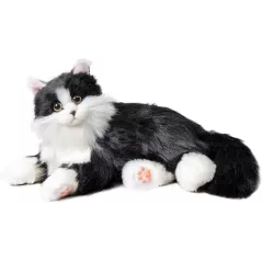 Robot Chat Interactif Chongker, Peluche Noir Réaliste avec Sons