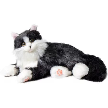 Robot Chat Interactif Chongker, Peluche Noir Réaliste avec Sons