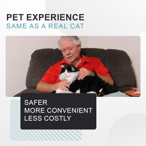 Chongker Black Cat Plush Toy with Voice, Heartbeat & Purring – Interactive