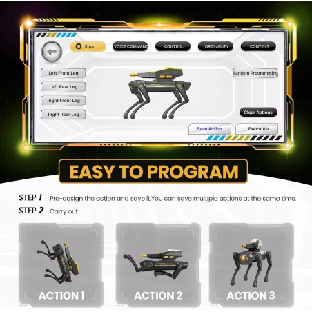 Robot Chien Intelligent Enfant – STEM, Voix, Télécommande, 30+ Actions