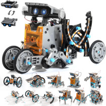 14-in-1 Solar Robot Kit for Kids, STEM Toy for Ages 8-12 | DIY Robot Gift