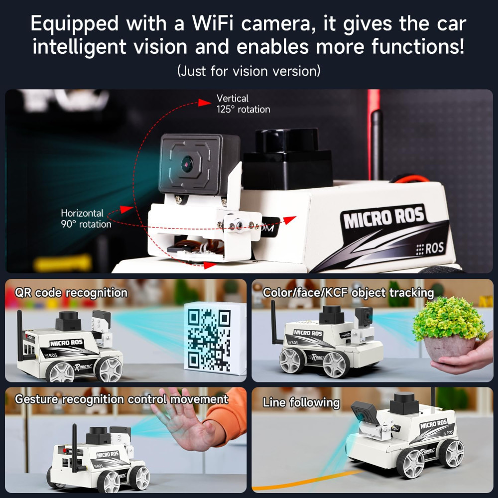 Yahboom MicroROS Robot Car AI SLAM Mapping & Navigation with ESP32 AI
