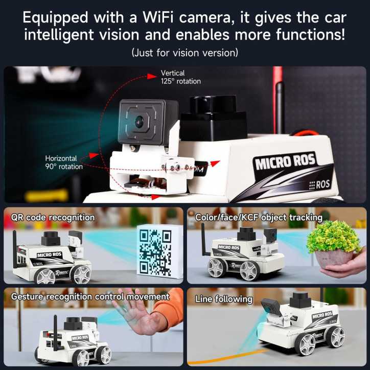 Yahboom MicroROS Robot Car ROS2 AI SLAM Navigation & Visual Recognition with ESP32 AI Module (No Mac Support)