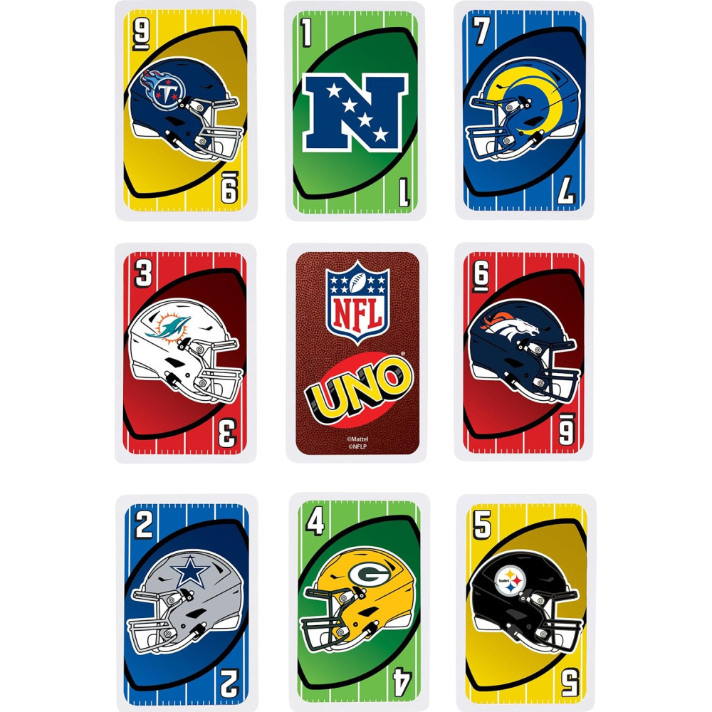 Mattel UNO NFL Card Game in Storage Tin – Kids, Adults, Parties & Travel