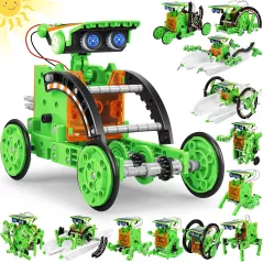 Bottleboom STEM Robot Solaire 13-en-1 Jouet Éducatif 8-12 Ans Kit Science Expérimentation Vert