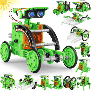 Jeu Robot Solaire 13-en-1 STEM pour Enfants 8-12 Ans Vert