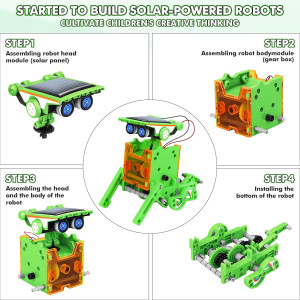 Bottleboom 13-in-1 Solar STEM Robot Kit for Kids Ages 8-12 – Green