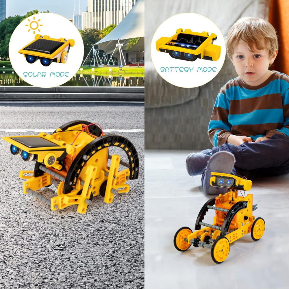 14-in-1 Solar Robot Kit for Kids 8-12 | Educational STEM Toy Gift