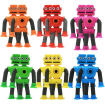6pcs Sensory Fidget Toys: Shape Changing Robot, Suction Cups & Pop Tubes