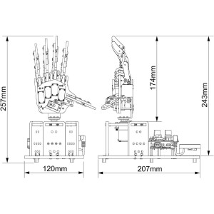 DIY Arduino AI Bionic Robot Hand Kit | 5-Finger Mechanical Arm Set