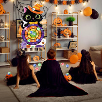 Capoda 28 Halloween Black Cat Dart Board Game with 12 Sticky Balls