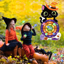 Capoda 28 Halloween Black Cat Dart Board Game with 12 Sticky Balls