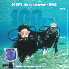Appareil Photo Étanche PROGRACE pour Enfants 3-14 ans avec Vidéo Sous-Marine et Carte 32GB