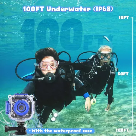 Appareil Photo Étanche PROGRACE pour Enfants 3-14 ans avec Vidéo Sous-Marine et Carte 32GB