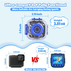 PROGRACE Kids Waterproof Camera for Boys – Underwater Digital Toy with 32GB