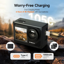SVBONY SVGo 2 4K30FPS Action Camera with Dual Screens, Waterproof & 5X Zoom