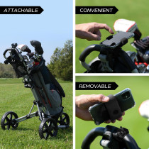 Golf Push Cart Phone Holder - Silicone Mount for Clicgear & More