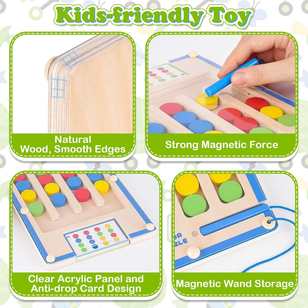 Montessori Magnetic Wooden Toys for Kids Age 4-7 | Educational Gift