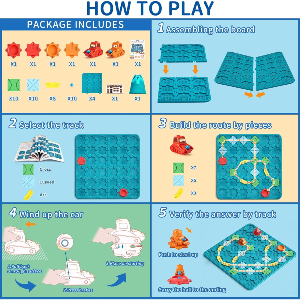 STEM Kids Board Games & Logic Puzzles | 200+ Challenges, Ages 3-10