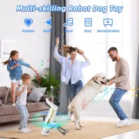 Mostop Chien Robot Intelligent, Jouet Interactif AI pour Enfants 5-7 ans, Contrôle Voix/App/Télécommande, 30+ Actions, Cadeau ST