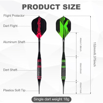 Professional Soft Tip Darts Set 12Pcs with Extras & Storage Case