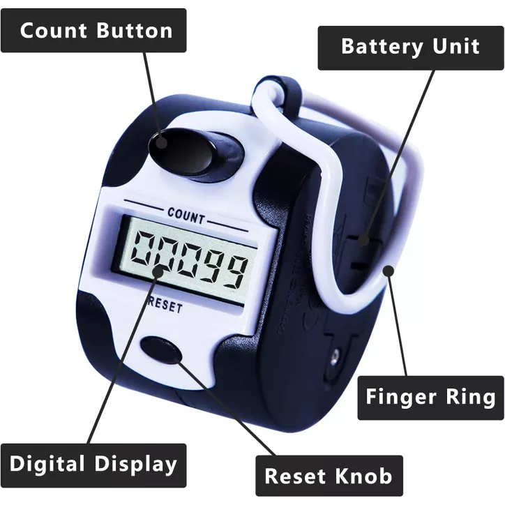 Compteur manuel digital 5 chiffres portable - Clicker mécanique pour points, personnes, golf, tours